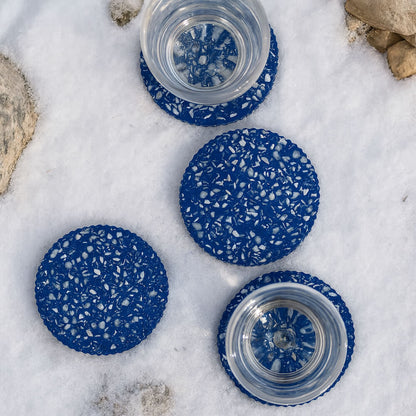 dessous de verre colosse bleu coquillages recycles malakio hiver
