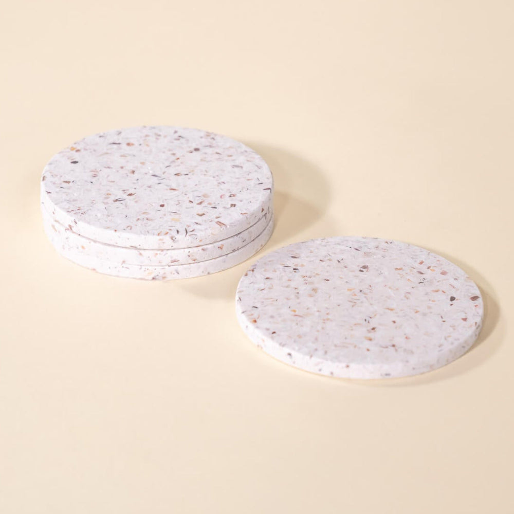dessous de verre helios blanc coquillages recycles malakio