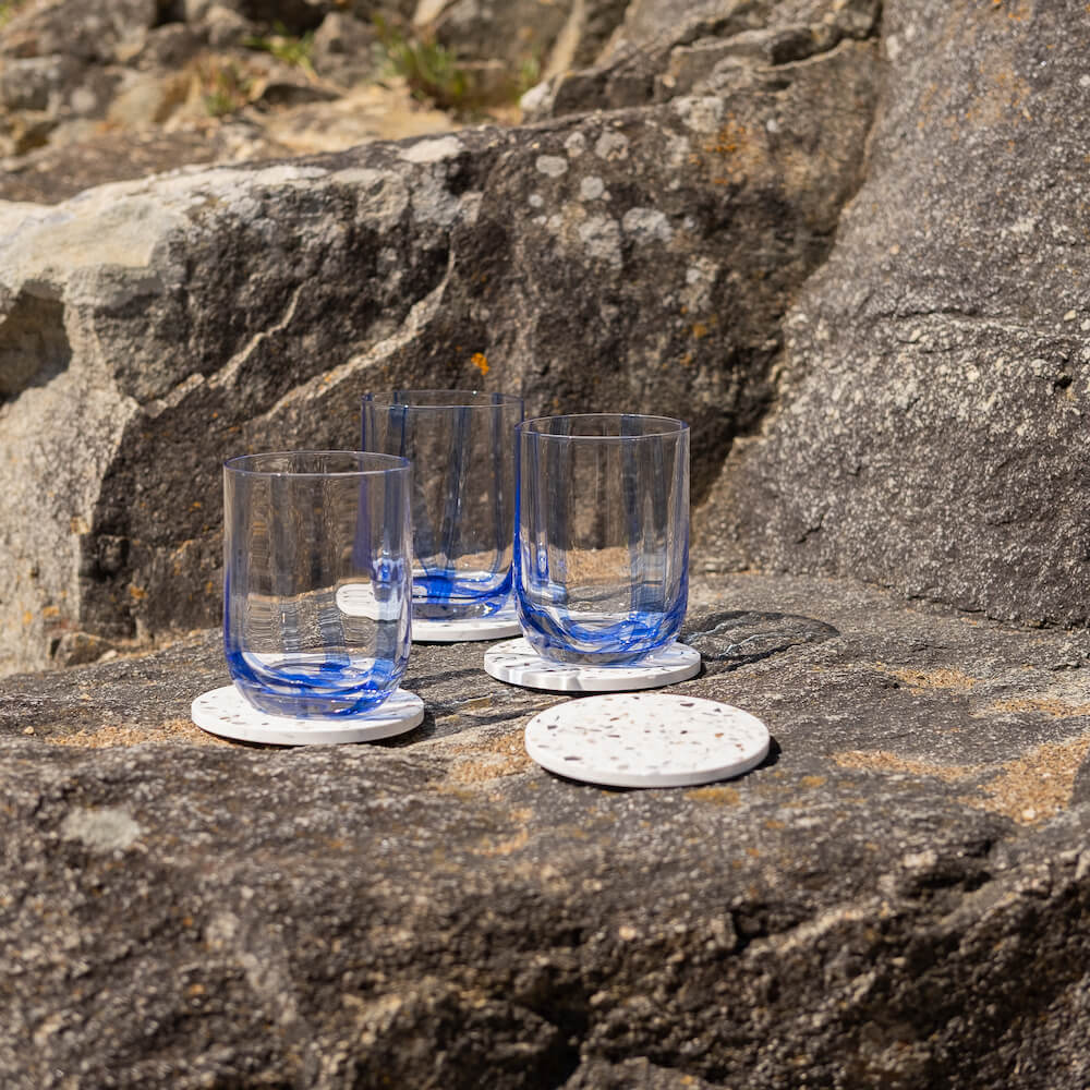 dessous de verre helios blanc mixte coquillages recycles malakio