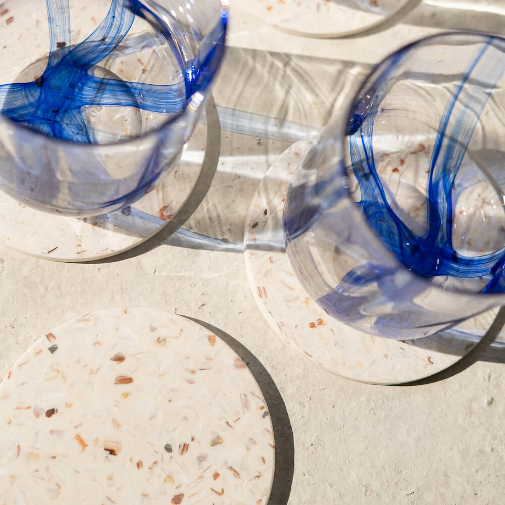 dessous de verre helios blanc saint-jacques coquillages recycles malakio