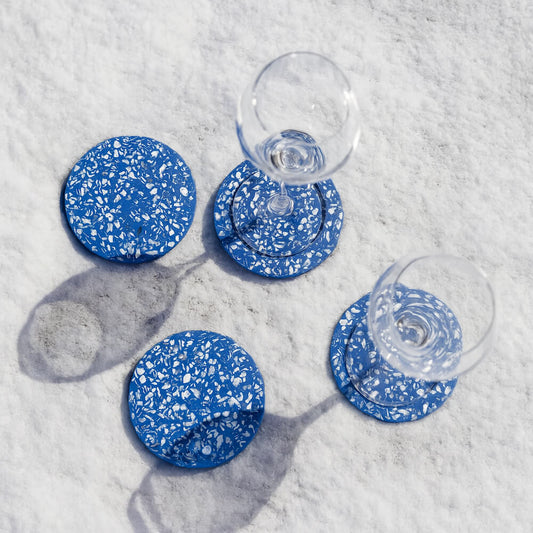 dessous de verre helios bleu huitres coquillages recycles malakio hiver