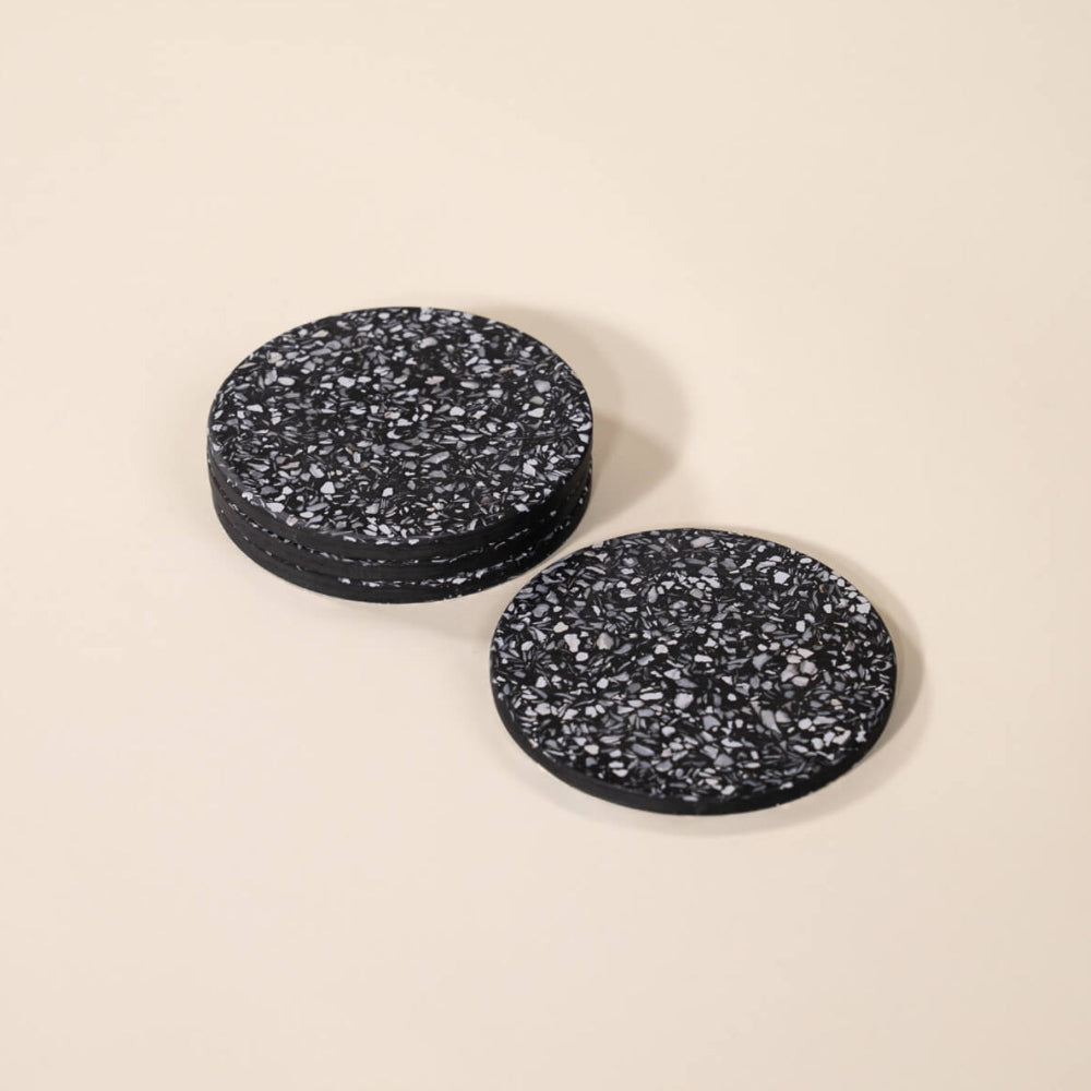 dessous de verre helios noir coquillages recycles malakio