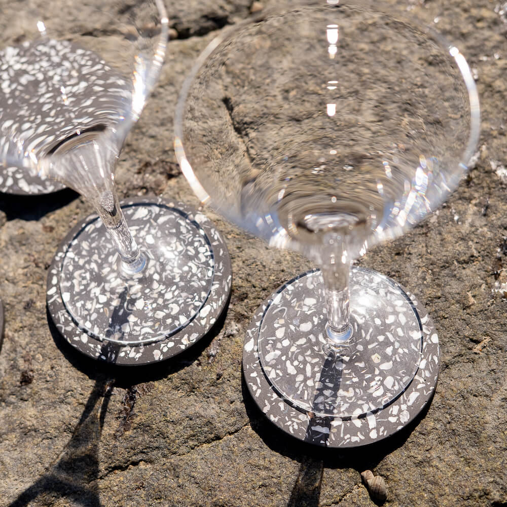 dessous de verre helios noir huitres coquillages recycles malakio