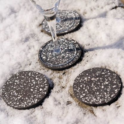 dessous de verre helios noir huitres coquillages recycles malakio hiver