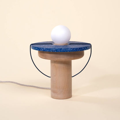 lampe MA01 chene bleu coquillages recycles malakio studio ammo