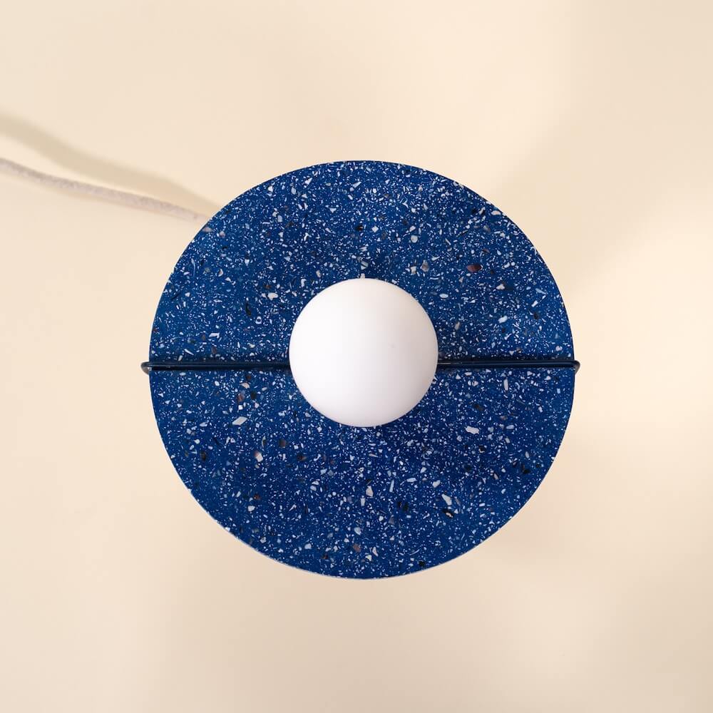 lampe MA01 chene bleu coquillages recycles malakio studio ammo