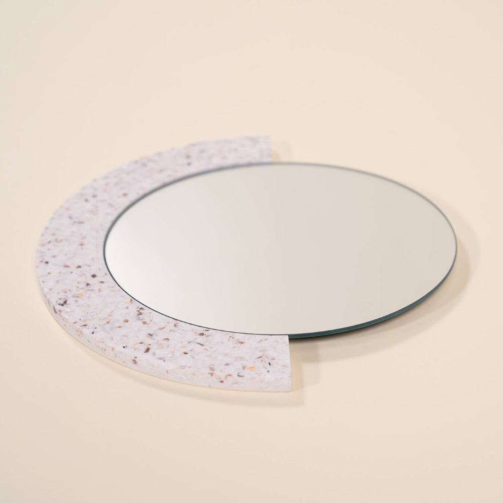 miroir loar demi-lune blanc coquillages recycles malakio