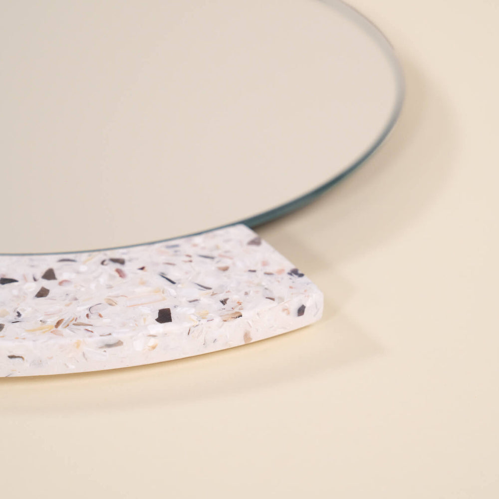 miroir loar demi-lune blanc coquillages recycles malakio