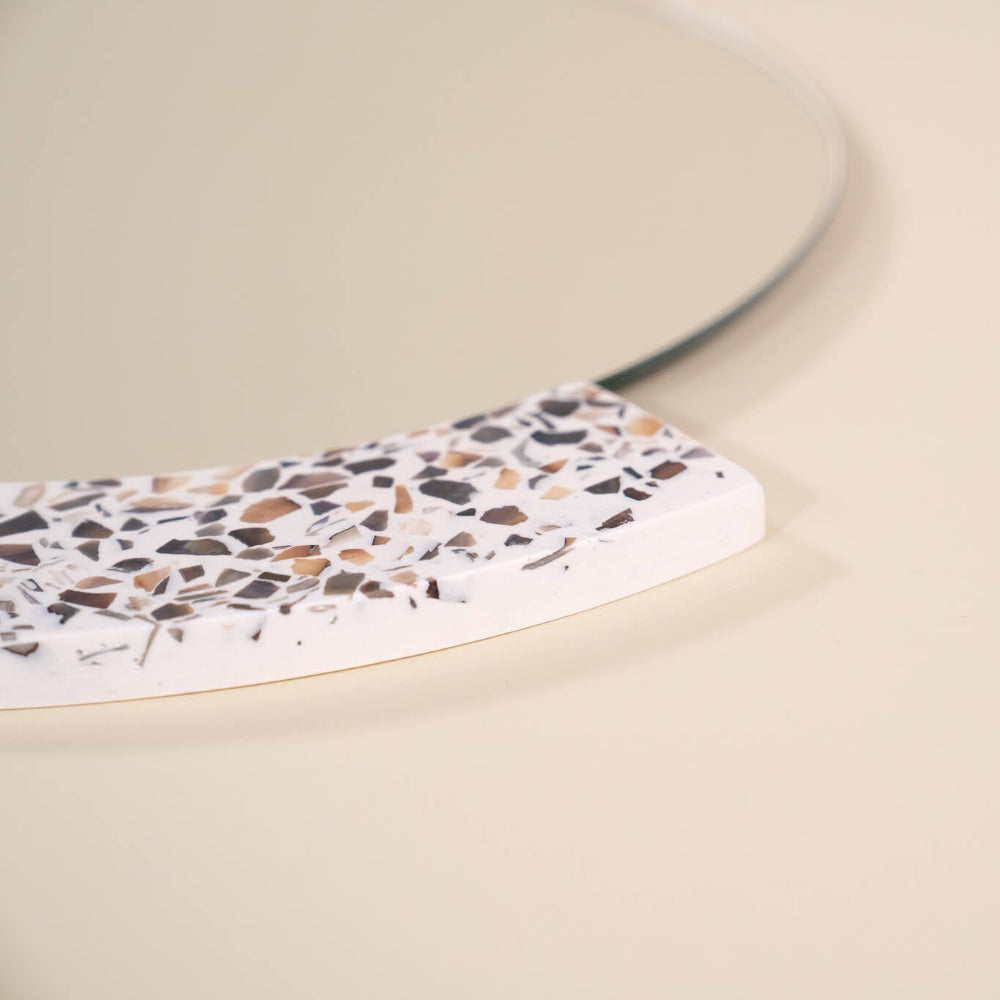 miroir loar demi-lune blanc coquillages recycles malakio