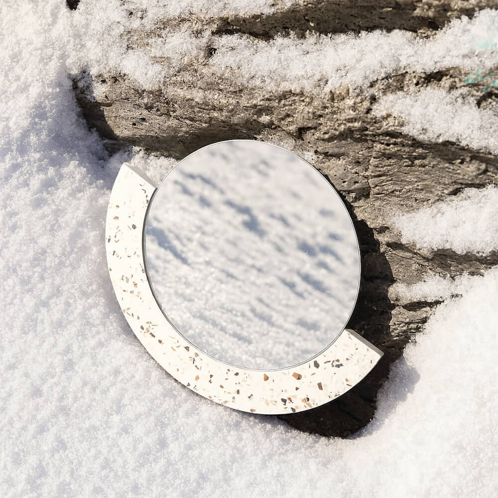 miroir loar demi-lune blanc mixte coquillages recycles malakio hiver