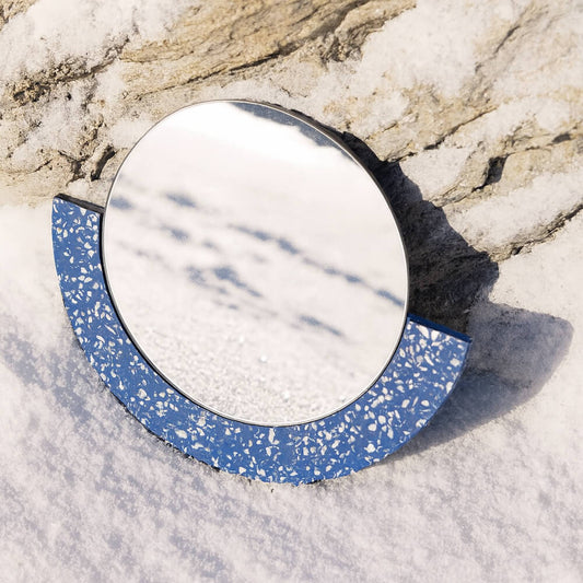 miroir loar demi-lune bleu coquillages recycles malakio hiver