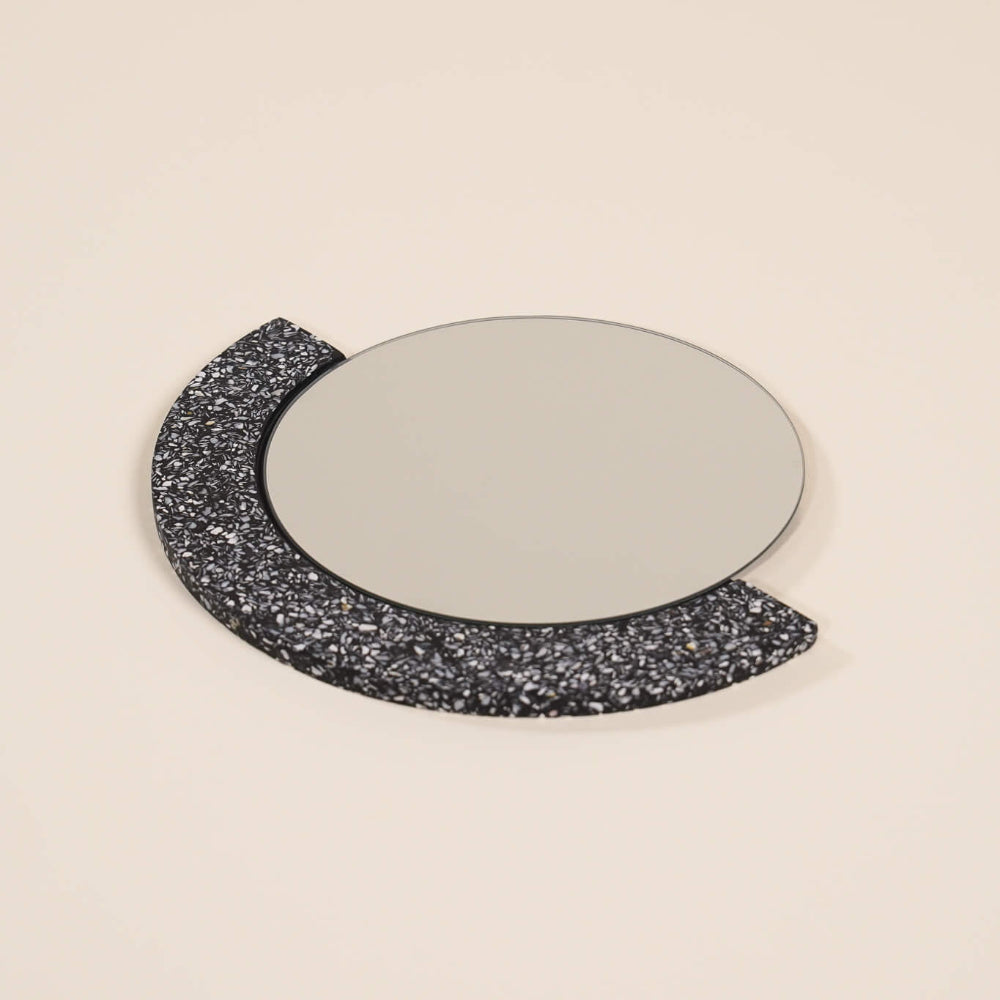 miroir loar demi-lune noir coquillages recycles malakio