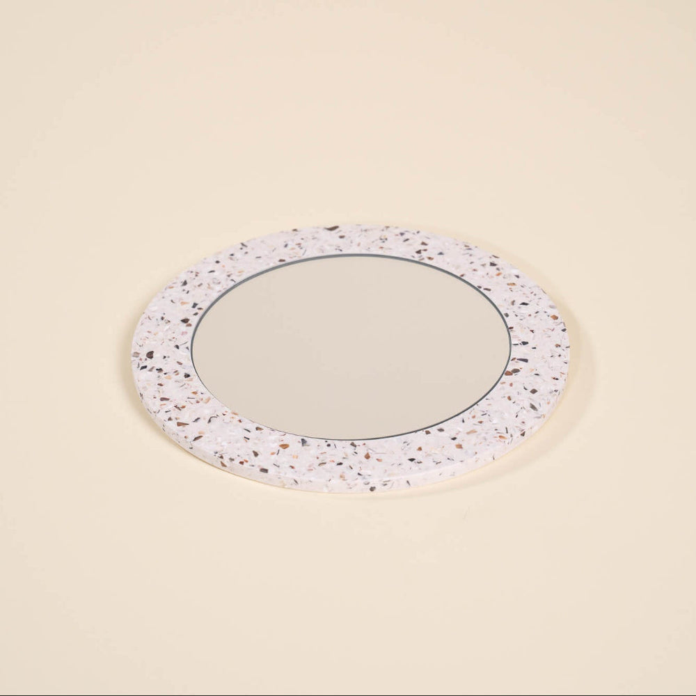 miroir loar rond blanc mixte coquillages recycles malakio