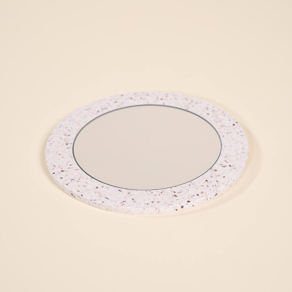 miroir loar rond blanc coquillages recycles malakio