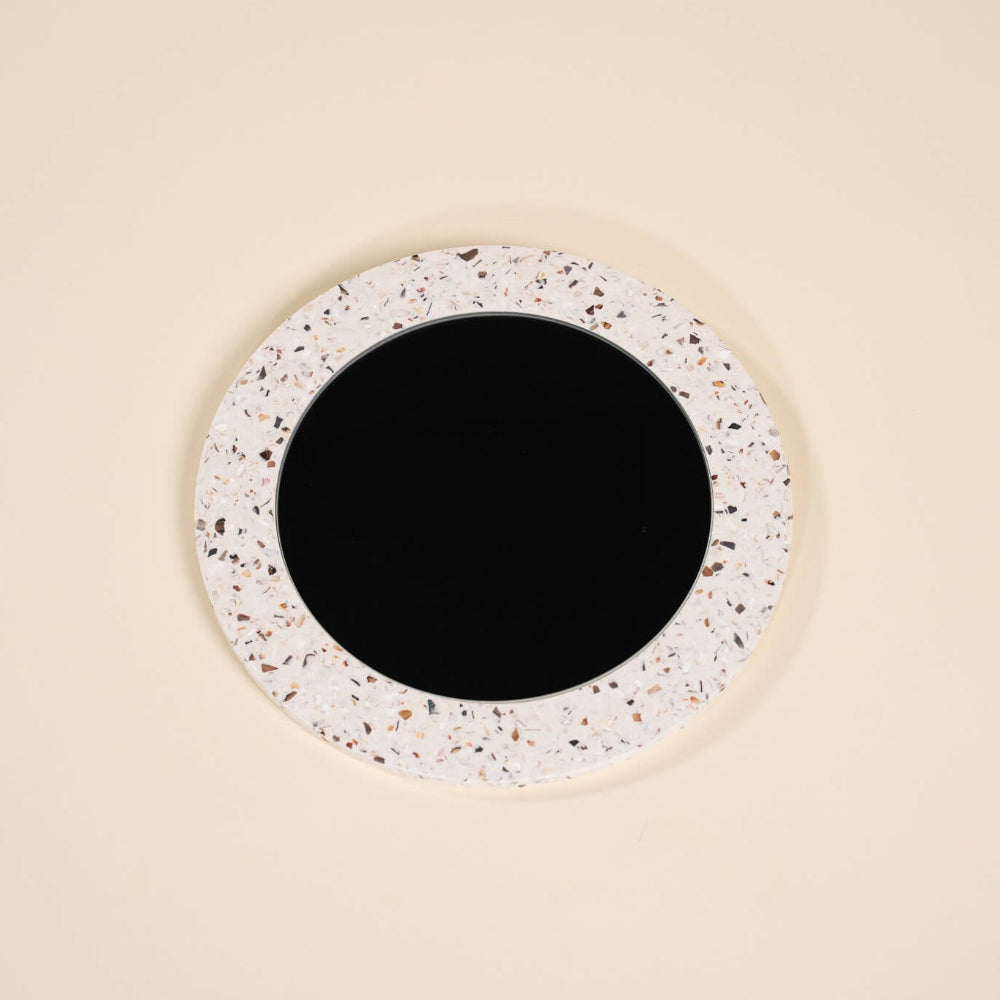 miroir loar rond blanc mixte coquillages recycles malakio