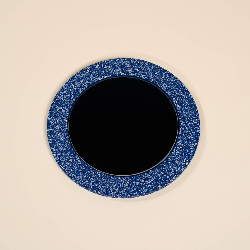miroir loar rond bleu coquillages recycles malakio