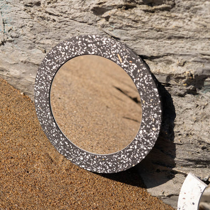 miroir loar rond noir coquillages recycles malakio