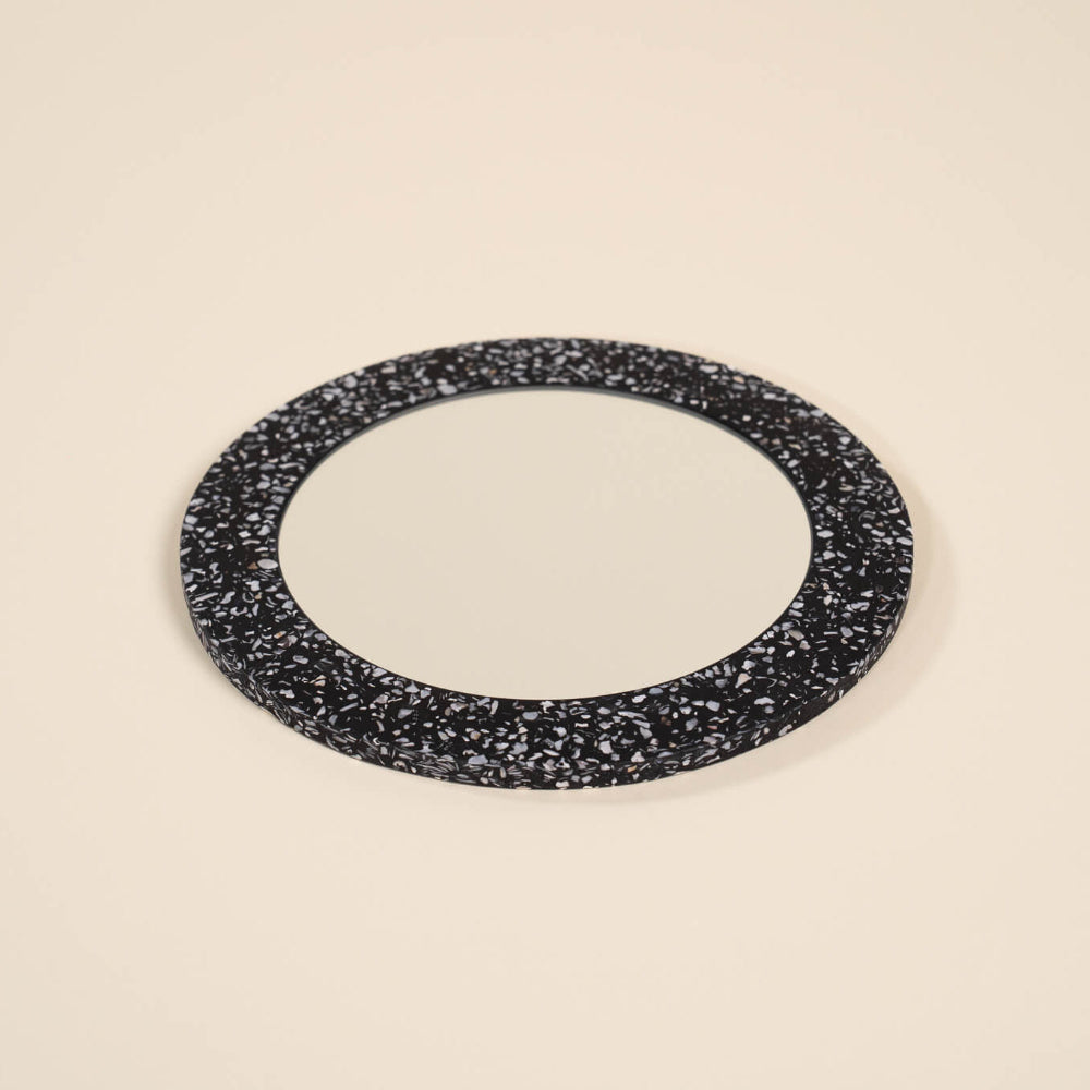 miroir loar rond noir coquillages recycles malakio