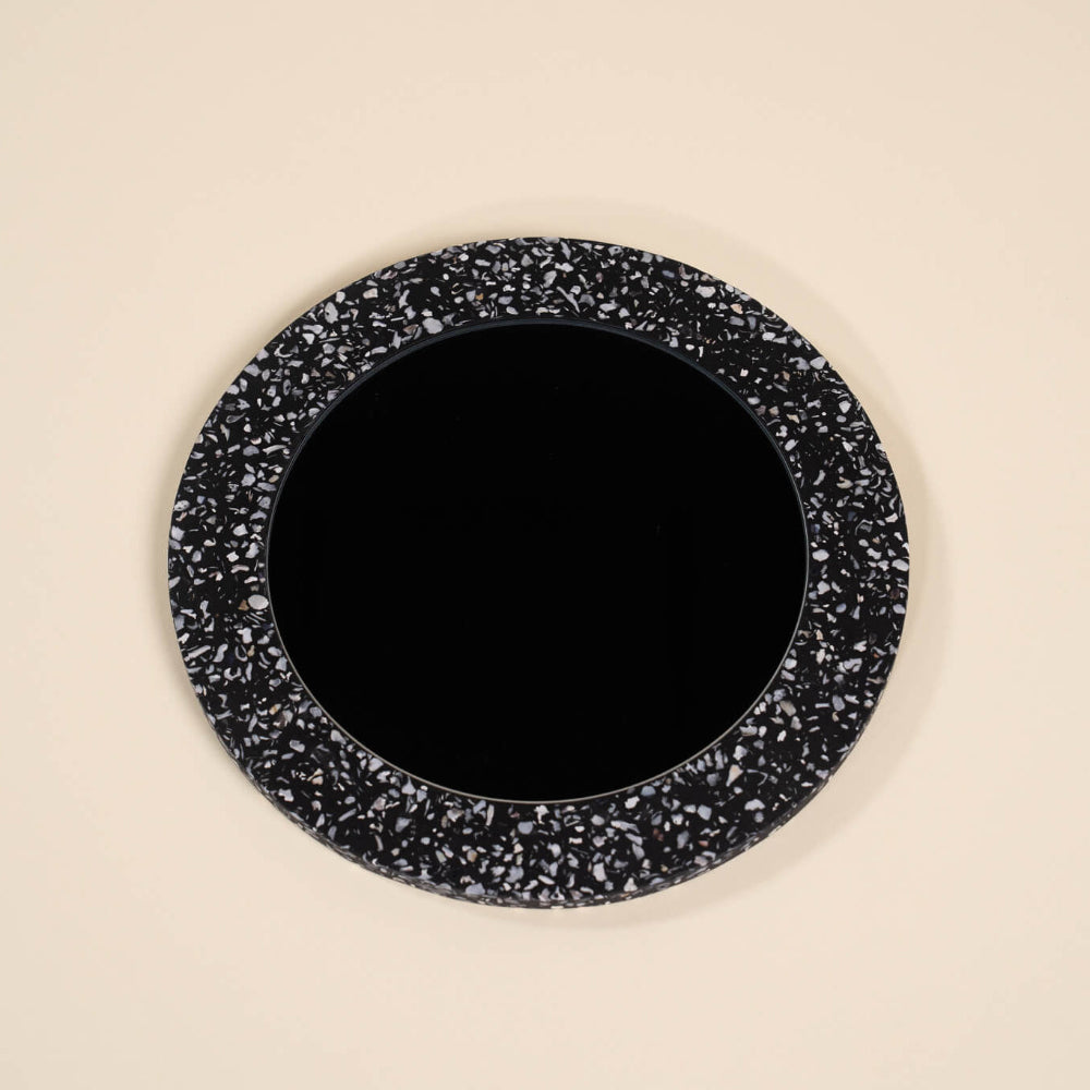 miroir loar rond noir coquillages recycles malakio