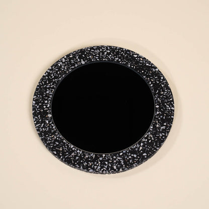 miroir loar rond noir coquillages recycles malakio