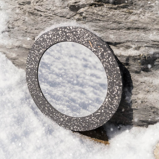 miroir loar rond noir coquillages recycles malakio hiver