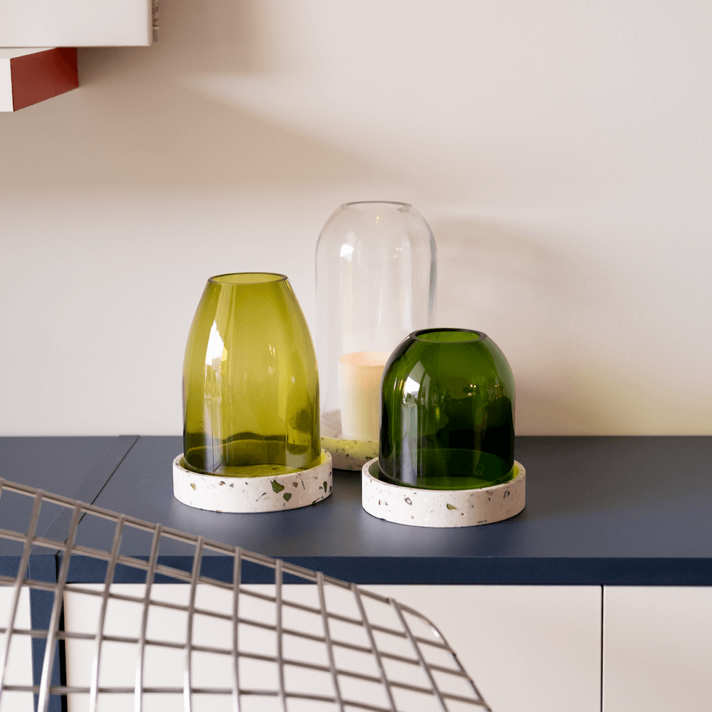 photophore vert bouteille verre coquillages recycles malakio