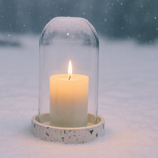 photophore transparent verre coquillages recycles malakio hiver