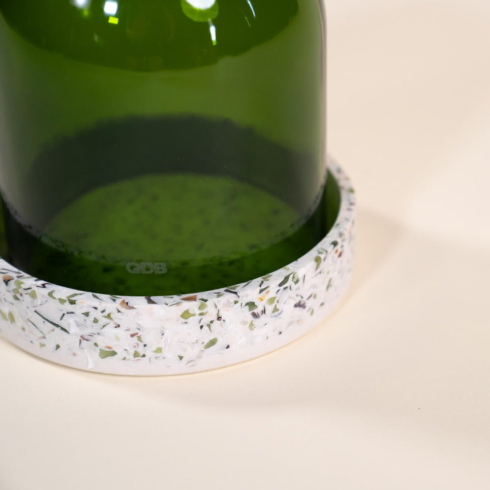 photophore vert bouteille verre coquillages recycles malakio