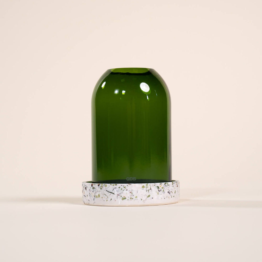 photophore vert bouteille verre coquillages recycles malakio