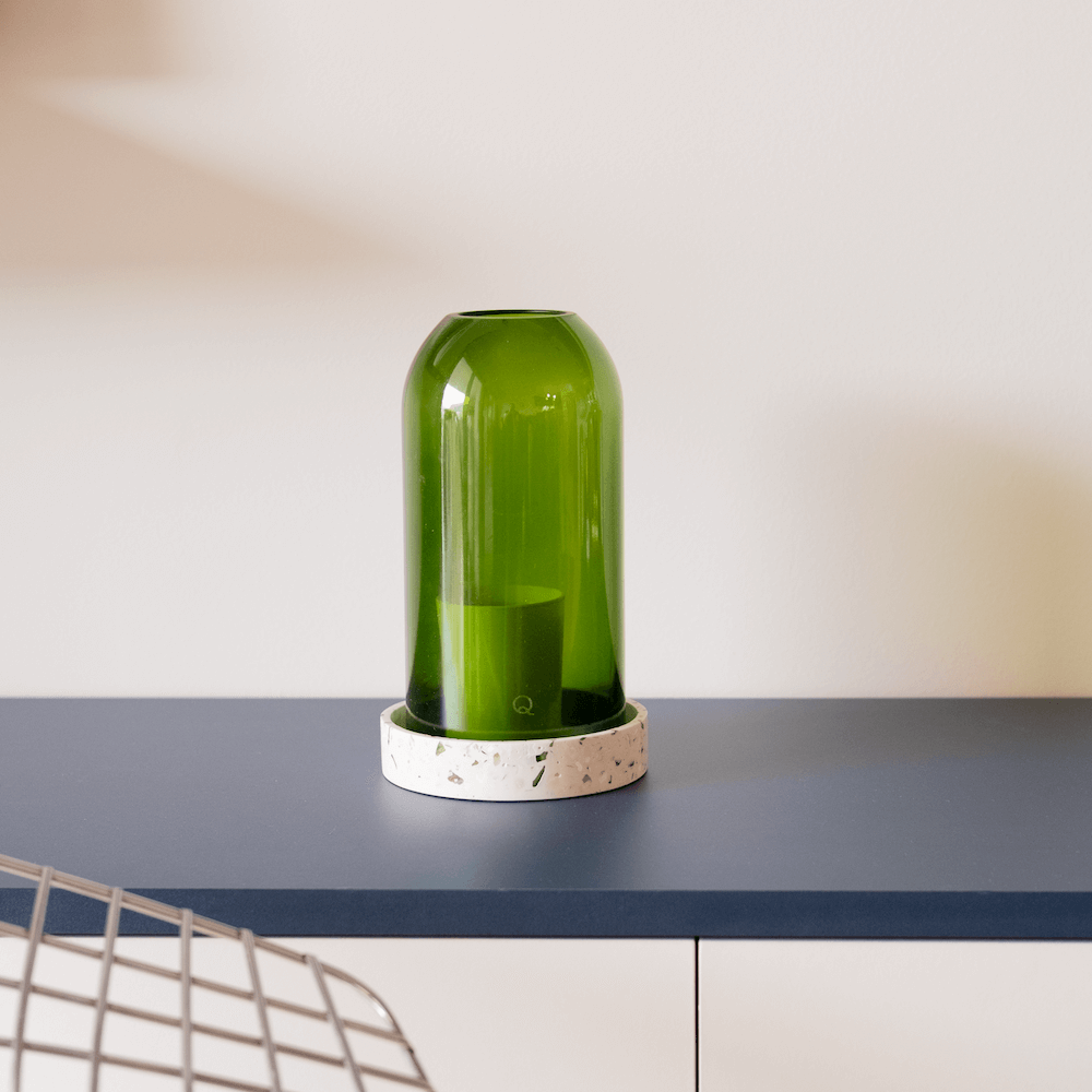 photophore vert bouteille verre coquillages recycles malakio