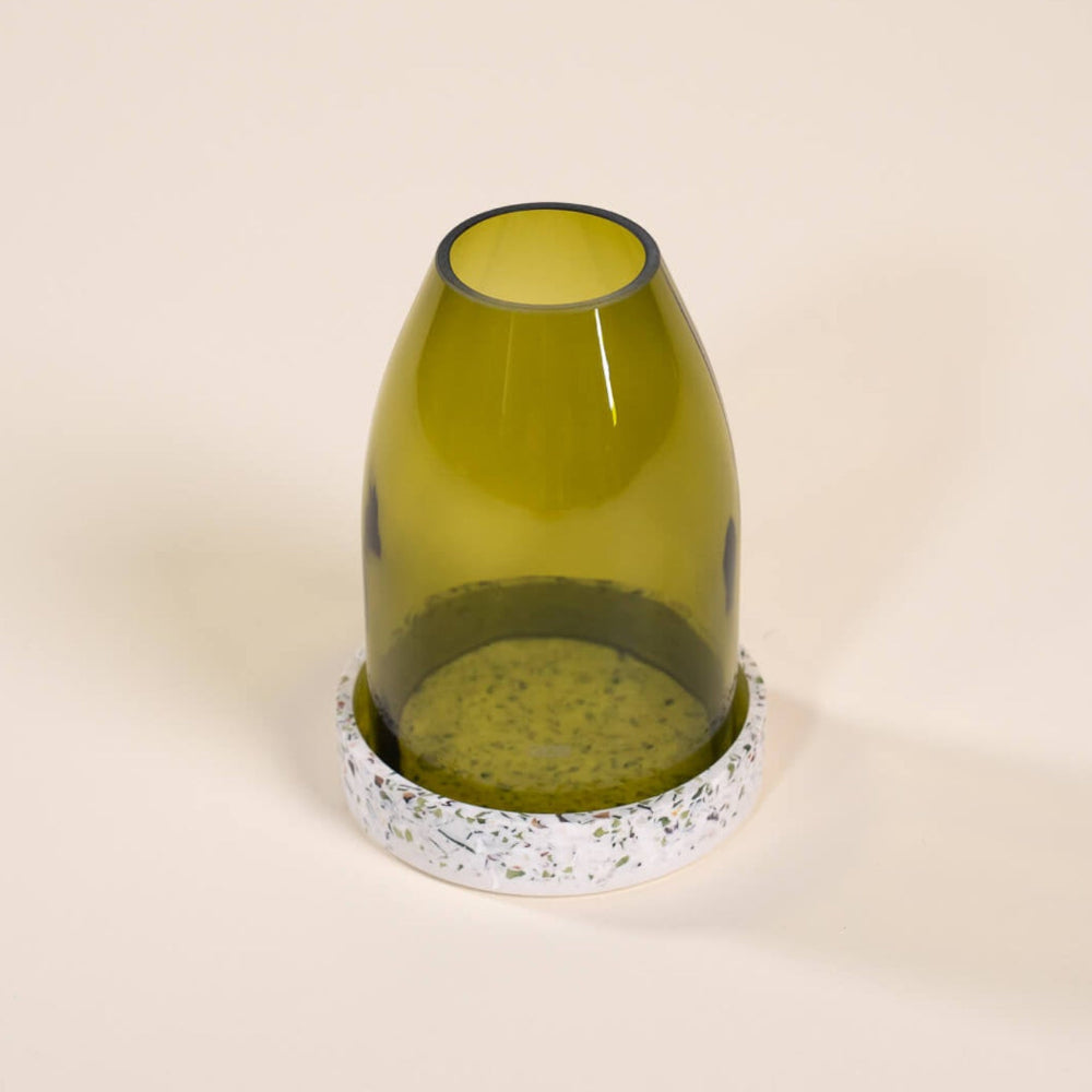 photophore vert feuille morte verre coquillages recycles malakio