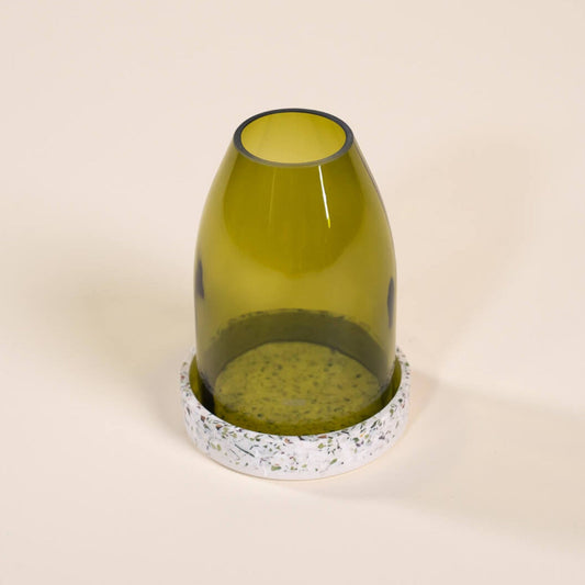 photophore vert feuille morte verre coquillages recycles malakio