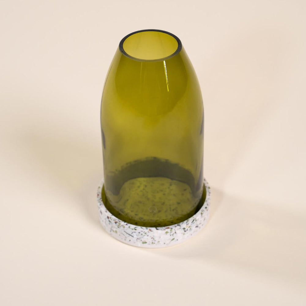 photophore vert feuille morte verre coquillages recycles malakio
