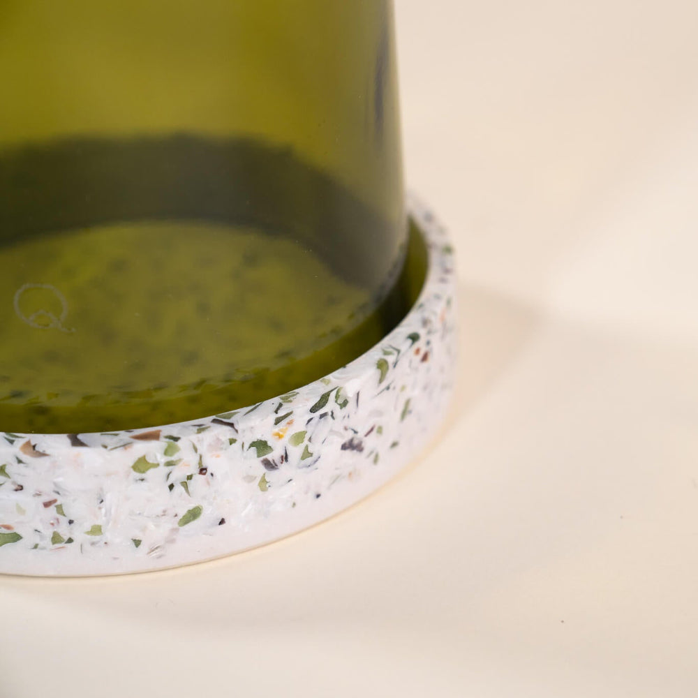 photophore vert feuille morte verre coquillages recycles malakio