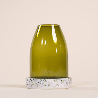photophore vert feuille morte verre coquillages recycles malakio