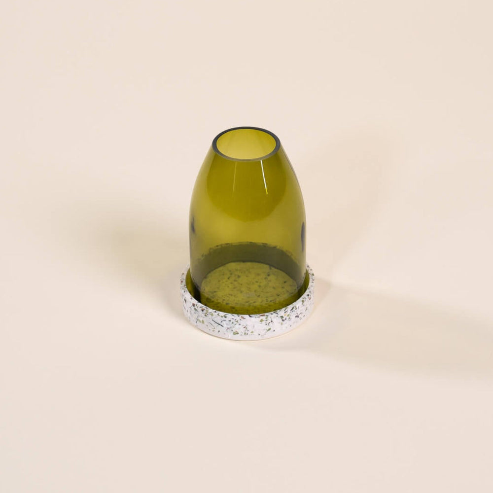 photophore vert feuille morte verre coquillages recycles malakio