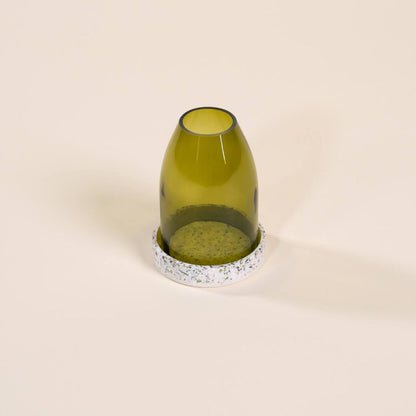 photophore vert feuille morte verre coquillages recycles malakio