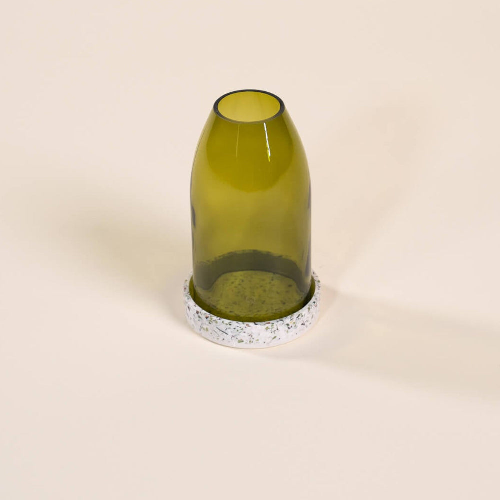 photophore vert feuille morte verre coquillages recycles malakio