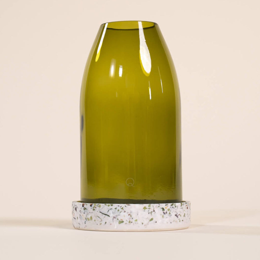 photophore vert feuille morte verre coquillages recycles malakio