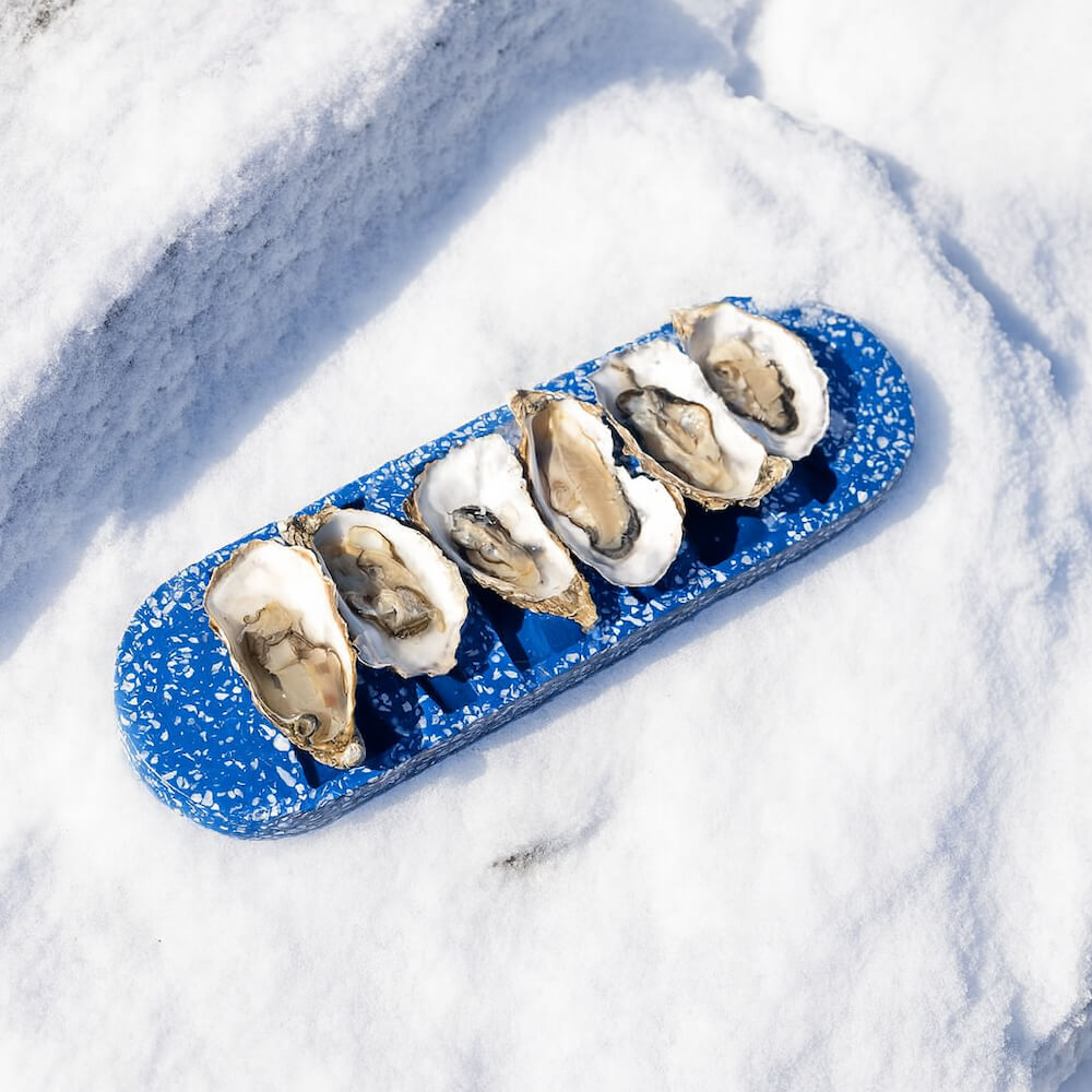 plateau a huitres helios la demi-douzaine bleu coquillages recycles malakio hiver