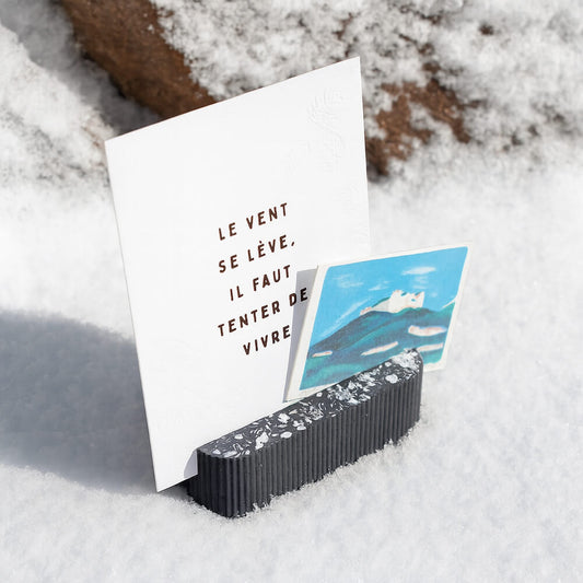 porte-photo colosse noir coquillages recycles malakio hiver