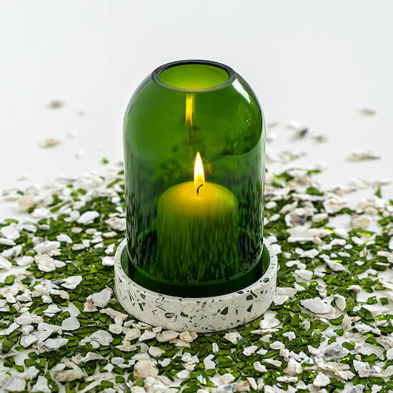 projet sur mesure socle photophore q de bouteille malakio