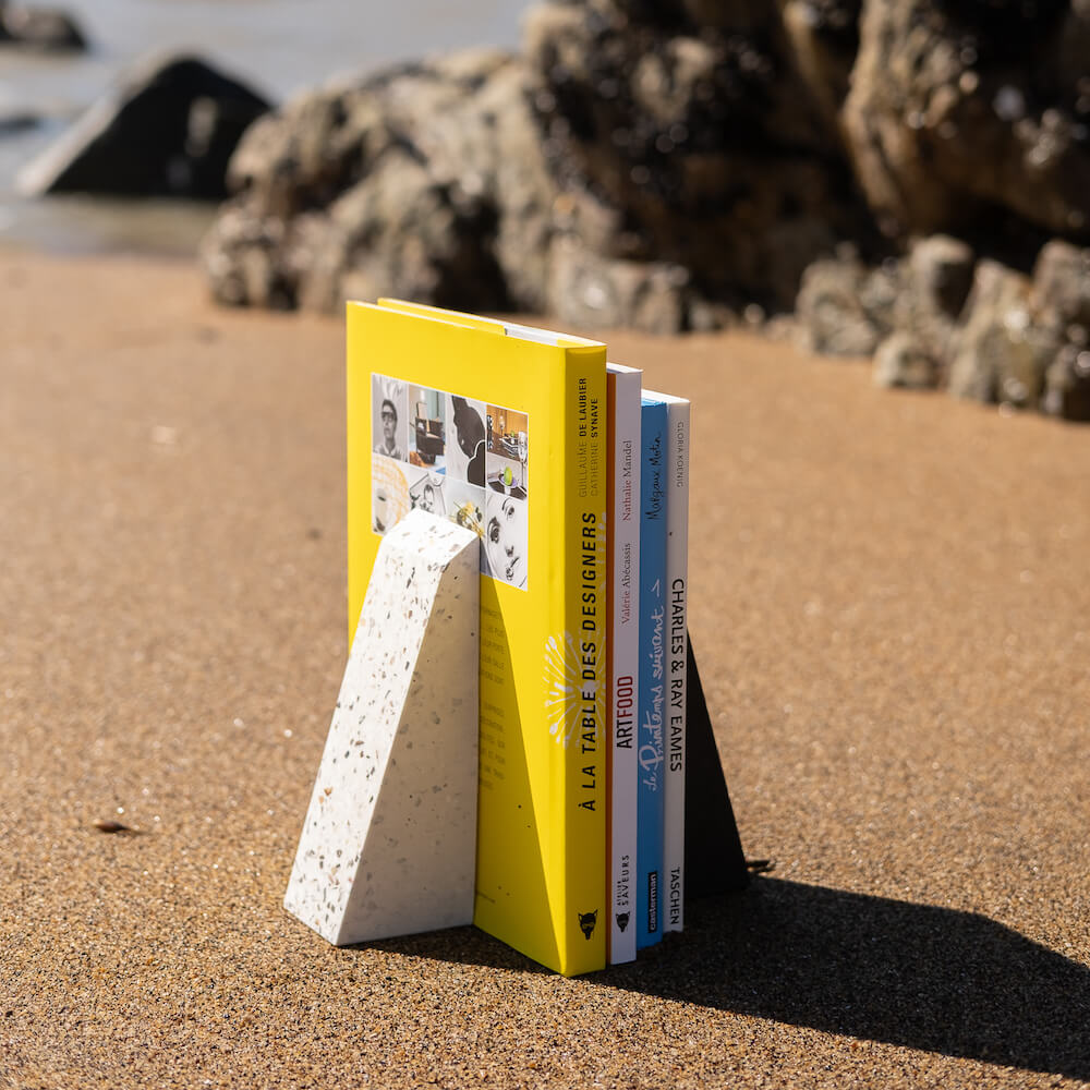 serre-livres helios blanc coquillages recycles malakio