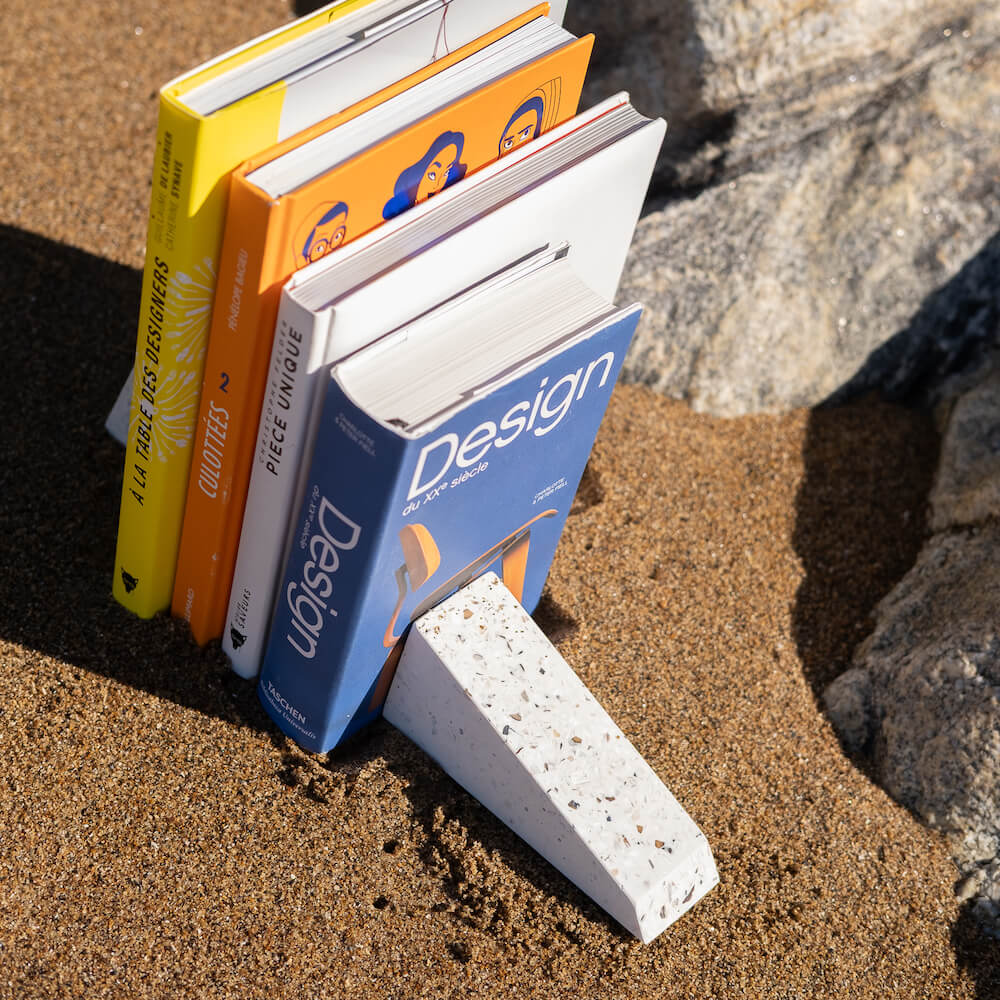 serre-livres helios blanc coquillages recycles malakio