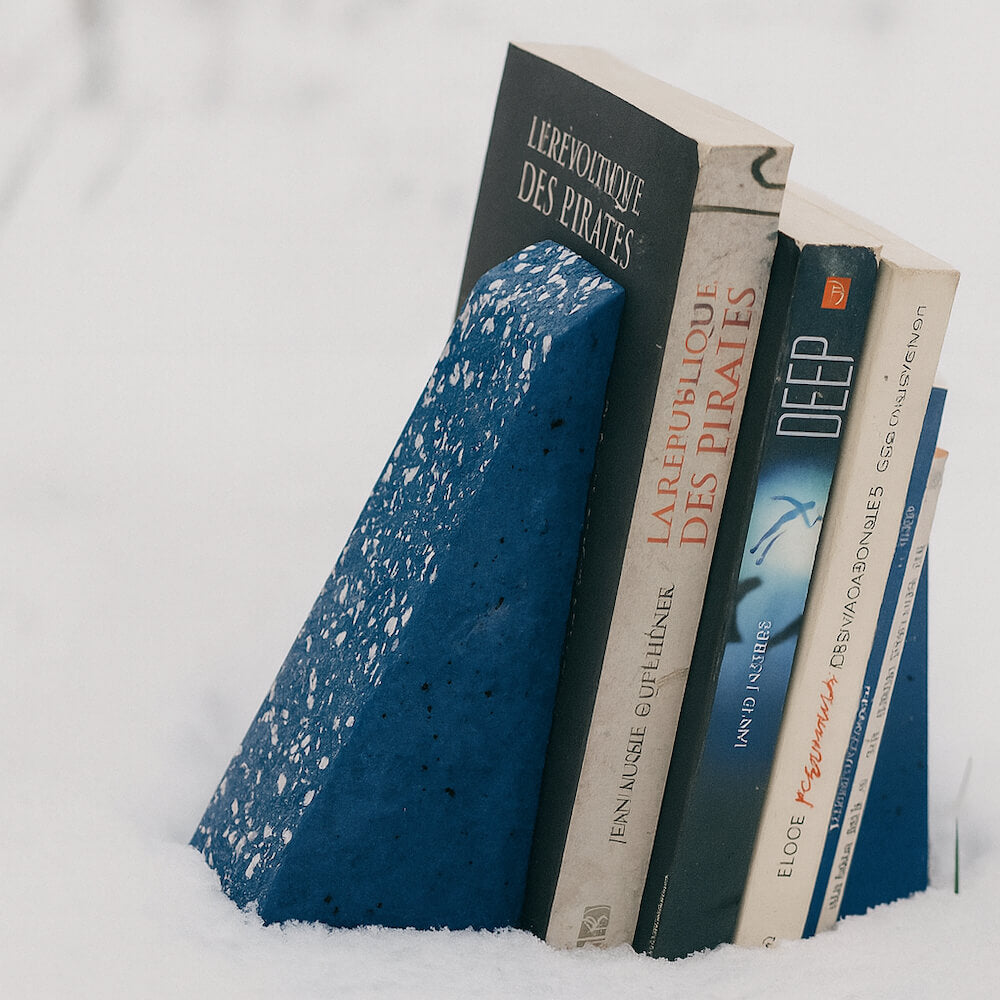 serre-livres helios bleu coquillages recycles malakio hiver
