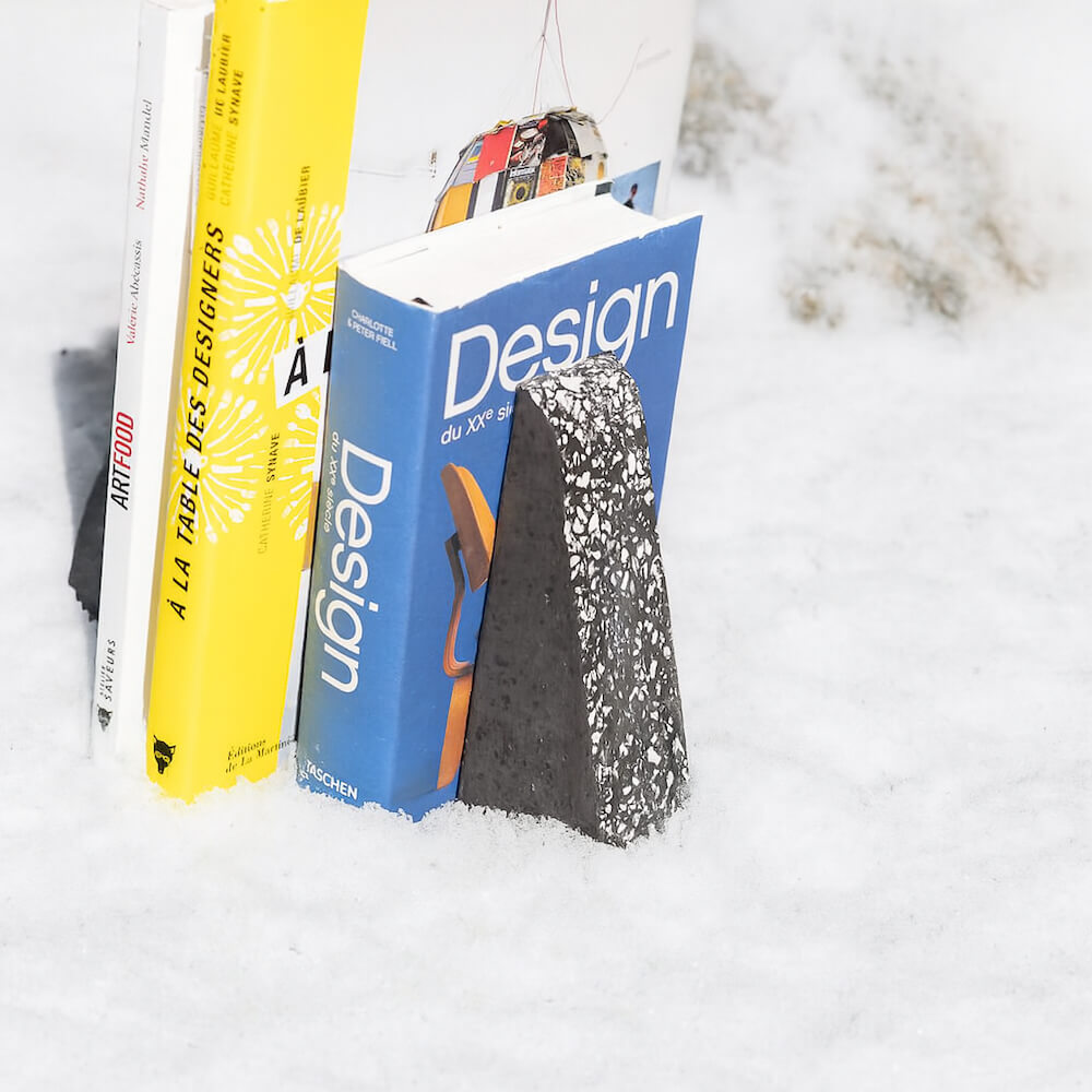 serre-livres helios noir coquillages recycles malakio hiver