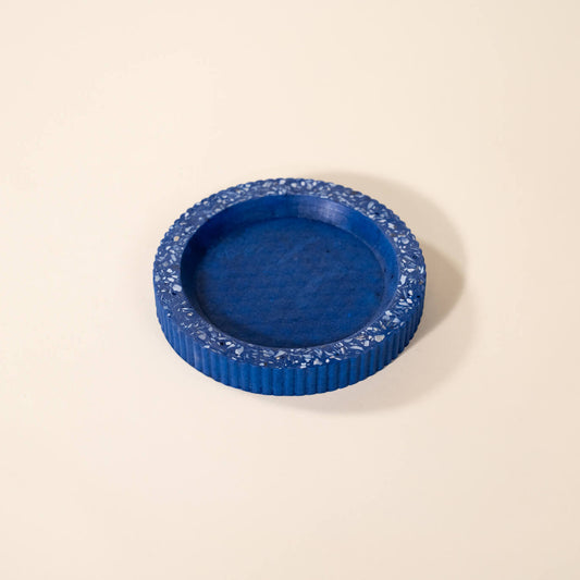 socle bouteille colosse bleu coquillages recycles malakio