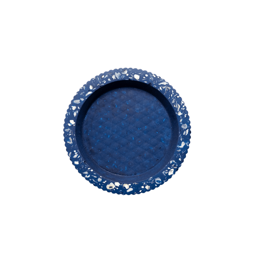 socle bouteille colosse bleu coquillages recycles malakio