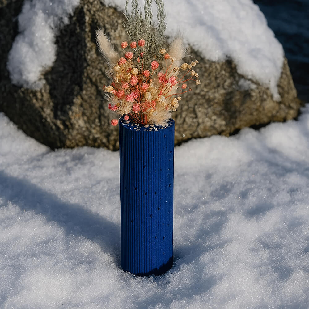 soliflore colosse bleu coquillages recycles malakio hiver