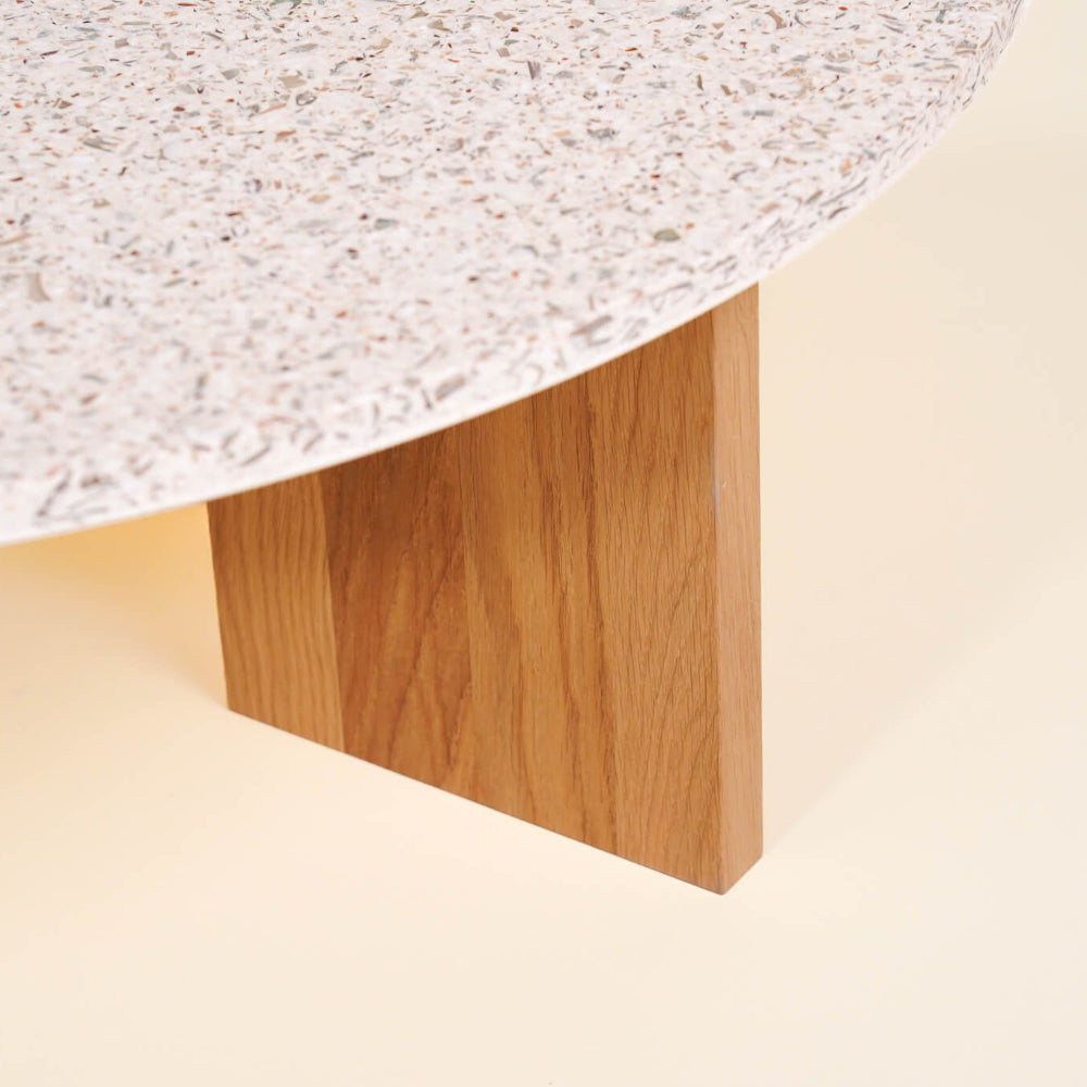 table basse platine abyss chene massif clair coquillages recycles mixte malakio gllu
